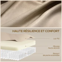 HOMCOM Fauteuil inclinable de massage et chauffage, fauteuil de relaxation, dossier réglable, pivotant 360°, 82x99x103cm, crème(m-6)