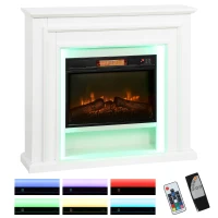 HOMCOM 4777 BTU Multicolour LED Electric Fireplace - White(m-10)