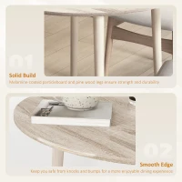 HOMCOM Folding Dining Table for 4, Round Drop Leaf Table, Modern Space Saving Small Kitchen Table with Wood Legs for Dining Room, Natural(m-6)