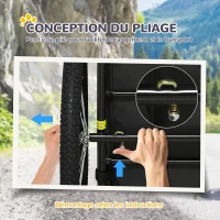 PawHut Remorque de vélo pour chien avec fenêtres en maille réflecteurs et drapeau de sécurité 140 x 71 x 83 cm noir(m-5)