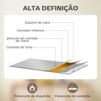 HOMCOM Espelho de Casa de Banho 70x90 cm Espelho de Parede Decorativo para Sala Entrada Corredor Horizontal ou Vertical Preto(m-6)