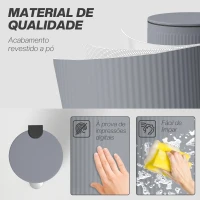 HOMCOM Balde do Lixo para Cozinha com Pedal 30L Cubo de Lixo Metálico com Tampa de Fecho Suave e Balde Removível 36x30x60,5 cm Cinza(m-6)