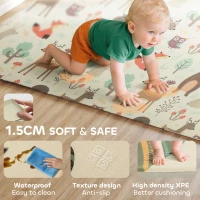 AIYAPLAY Mata do zabawy dla dzieci 196 x 176 x 1,5 cm składana dwustronna wielokolorowa(m-6)