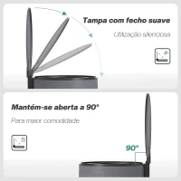 HOMCOM Balde do Lixo para Cozinha com Pedal 30L Cubo de Lixo Metálico com Tampa de Fecho Suave e Balde Removível 36x30x60,5 cm Cinza(m-5)