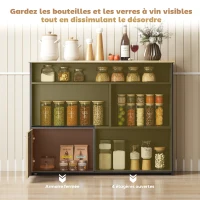 HOMCOM Table de bar extensible avec abattant, table haute cuisine, 1 placard et 4 compartiments ouverts, 116x79,6x90,5cm, noir(m-5)