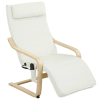 HOMCOM Fauteuil de salon fauteuil relax massant et chauffant dossier haut, appui-tête et repose-pieds, 67 x 95 x 101 cm, crème(m-1)