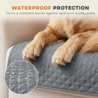 PawHut Waterproof Sofa Cover 3 Seater, Soft Couch Cover for Dogs Cats Pets, Non Slip Sofa Slipcoevr with Elastic Straps(m-4)