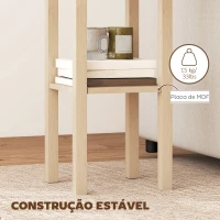 HOMCOM Mesa de Apoio com Gaveta e Prateleira de Armazenamento Estilo Moderno 30x30x75 cm Madeira(m-6)