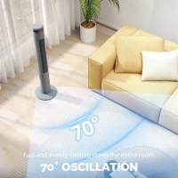 HOMCOM Oscillating Tower Fan Remote Control 3 Speed Modes Cooling Machine, Grey(m-5)