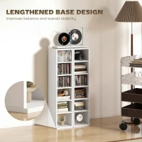 HOMCOM Set of 2 CD Media Display Shelf Unit Tower Rack with Adjustable Shelves, White(m-8)