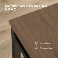 HOMCOM Conjunto de Mesa e Cadeiras de Refeição Mesa de Cozinha Retangular com 4 Cadeiras Estilo Moderno Castanho Escuro e Preto(m-6)