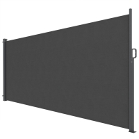 Outsunny markiza boczna wysuwana 420 cm wodoodporna przeciwwiatrowa UV 50+ ciemnoszara