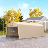 Outsunny Tente garage carport dim. 6,2L x 3,3l x 2,4H m acier galvanisé robuste PE haute densité 150 g/m² imperméable anti-UV(m-3)