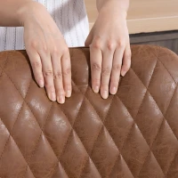 HOMCOM Set of Two Faux Leather Retro Bar Stools - Orange(m-9)