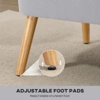 HOMCOM Modern Velvet Double Seat Sofa w/ Wood Frame Foam Padding Soft Comfortable Compact Couch Light Grey(m-7)