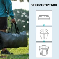 Outsunny Cadă cu Gheață 280L, Cadă pentru Imersiune în Terapia Rece cu Capac și Pompă, Cadă Gonflabilă pentru Recuperare/Terapie pentru Interior și Exterior Adulți(m-8)