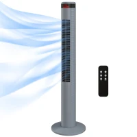 HOMCOM Oscillating Tower Fan Remote Control 3 Speed Modes Cooling Machine, Grey(m-11)