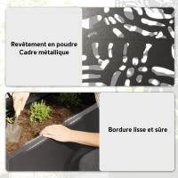 Outsunny Jardinière avec treillis, bac à fleurs, avec brise-vue, pour plantes grimpantes, métal, 90 x 37,5 x 180 cm, noir(m-7)