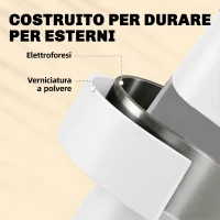 Outsunny Set Bistrò da Esterno Pieghevole con Tavolo e 2 Sedie, Bianco(m-7)