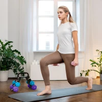 SPORTNOW Lot d'haltères hexagonaux, haltères musculation, 2 x 1 kg, 2 x 3 kg, 2 x 5 kg, avec support convertible d'haltères(m-10)