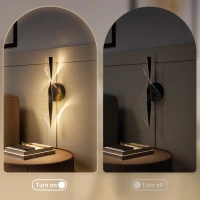 HOMCOM Led Wall Lamp 2 Pack, 13W Modern Indoor Spiral Wall Light, Colour Temperature Adjustable 3000K/4000K/6500K, for Bedroom, Living Room, Hallway, Stairs, Black(m-5)