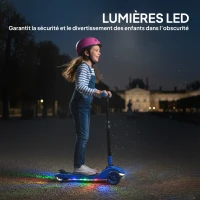 AIYAPLAY Trottinette électrique pour enfants 6+ ans, pliable 3 roues démarrage zéro, vitesse maximale 8 km/h 64 x 29 x 83 cm bleu(m-5)