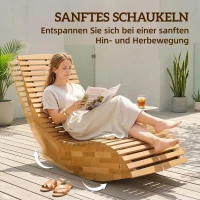 Outsunny Sonnenliege aus Akazienholz Klappbar Ergonomisch Gartenliege mit S-Form Latten-Design 60 x 156 x 77 cm(m-7)