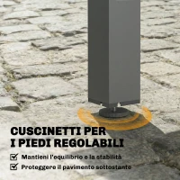 Outsunny Tavolo da Giardino Allungabile per 6-8 Persone con Piano a Doghe, in Alluminio, 110-170x90x75 cm, Grigio Scuro(m-7)