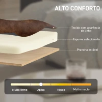 HOMCOM Poltrona Vintage Estofada em Couro Sintético com Almofada Espessa Estrutura em Madeira Maciça 64x79,5x80 cm Castanho(m-5)