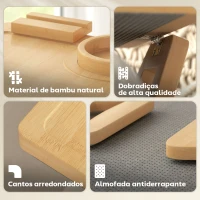 HOMCOM Bandeja para Apoio de Braço de Sofá em Bambu com Porta-Copos Extraível e Suporte Giratório 360° 33x23x5 cm Madeira(m-8)