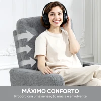 HOMCOM Poltrona Relax Reclinável Manual Poltrona Relax de Borreguito com Função de Baloiço 360° Reclinável até 135º 76x94x100 cm Cinza(m-9)