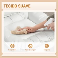 HOMCOM Cadeira de Escritório com Rodas Cadeira para Secretária com Função Inclinável Assento Amplo Sem Braços 60x65x83-93 cm Branco(m-6)