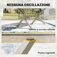 Outsunny Tavolo da Giardino Allungabile per 8-10 Persone, in Alluminio e Acciaio, 154/214x85x73 cm, Grigio(m-6)