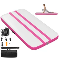 SPORTNOW Colchoneta Inflable Gimnasia 2,05 m con Bomba Eléctrica y Bolsa de Transporte(m-7)