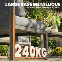 Outsunny Salon de jardin extérieur d'angle modulable 6 personnes, canapés, table basse et coussins, gris foncé(m-8)