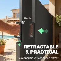 Outsunny Wysuwana markiza boczna, osłona przeciwsłoneczna i przeciwwiatrowa, UV 50+, 420 x 185 cm, ciemnoszara(m-5)