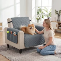 PawHut Waterproof Sofa Cover, Soft Couch Cover for Dogs Cats Pets, Non Slip Sofa Slipcoevr with Elastic Straps(m-2)