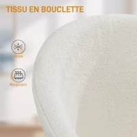 HOMCOM Chaise de bureau, fauteuil de bureau ergonomique réglable en hauteur, siège pivotante, piètement en acier, crème(m-6)