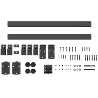 HOMCOM Set feronerie uși glisante pentru sarcină mare, 183 cm, Negru, pentru uși individuale(m-1)