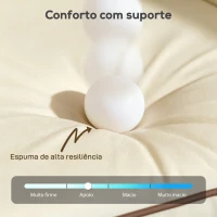 HOMCOM Poltrona Sala de Estar Estofada em Couro Sintético Poltrona Relax Moderna com Assento Largo Acolchoado Espesso 80x81x90 cm Bege(m-4)