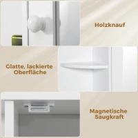 HOMCOM Spiegelschrank Badspiegel Wandmontage Hängeschrank Badezimmerregal Badeschrank 8 Fächer Mehrzweckschrank für Badezimmer MDF Weiß 66 x 17 x 63(m-8)