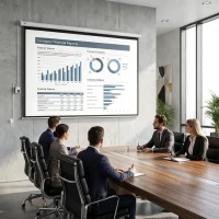 HOMCOM Écran vidéoprojecteur 84 Pouces, 4:3 4K HD écran de projection motorisé et électrique, écran de projection tv et home cinéma, montage mural ou plafond, panneau de commande et télécommande(m-10)