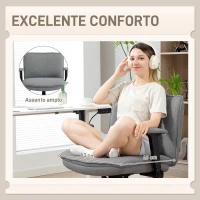 HOMCOM Cadeira de Escritório com Apoios de Braço Rebatíveis Assento  Altura Ajustável  Função Basculante 76x70x85-97 cm Cinzento(m-4)