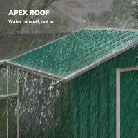 Outsunny 6.5ft x 3.5ft Metal Garden Storage Shed for Outdoor Tool Storage with Double Sliding Doors and 4 Vents, Green(m-6)