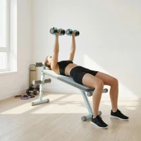 SPORTNOW Banc de Musculation Multifonction, Banc Plat Réglable avec Siège à 3 Niveaux, 141 x 52 x 54-71 cm, Bleu et Blanc(m-10)