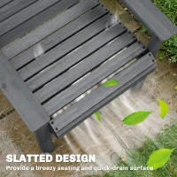 Outsunny 5 Pieces Garden Dining Set with Parasol Hole, Round Outdoor Table and Chairs, 4 Seater Wooden Garden Furniture, Grey(m-8)