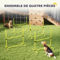 PawHut Agility sport pour chiens set de 4 obstacles professionnels avec système de maintien au sol sac transport fourni(m-5)