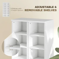 HOMCOM Set of 2 CD Media Display Shelf Unit Tower Rack with Adjustable Shelves, White(m-6)