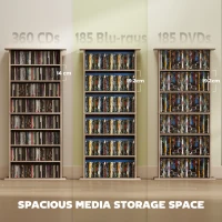 HOMCOM 360 CD Storage Unit - Natural Wood Finish(m-4)