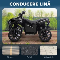 AIYAPLAY ATV Electric 6V pentru Copii, Vehicul cu 4 Roți cu Muzică și Faruri LED, pentru Vârste între 3-8 Ani, Roșu(m-5)